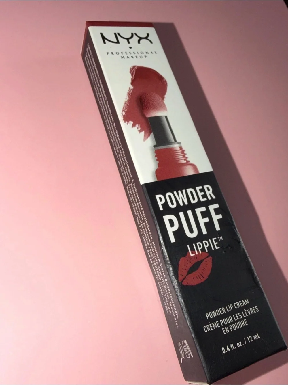 NYX powder puff smooth Liquid Lipstick in deep wine red -pop quiz